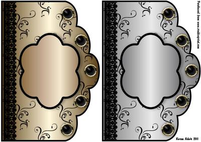 Scallop Swirls 'n Lace Card Bases- Bronze and Silver
