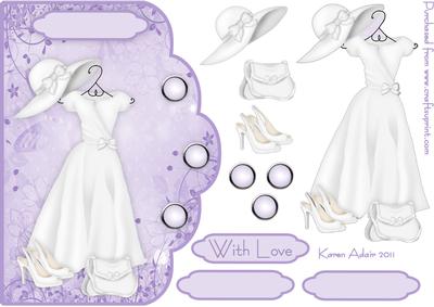 Wistful in White Scallop Edge Card Front with Step by Step