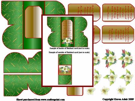 White Poinsettia Christmas Gatefold Card