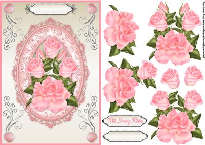 Rambling Roses A5 Card Front with Step by Step