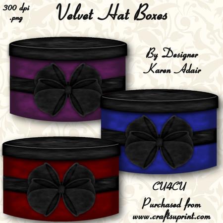 Velvet Hat Boxes - Set 1