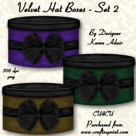Velvet Hat Boxes - Set 2