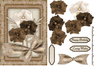 Bonnie Blooms A5 Card Front with Step by Step