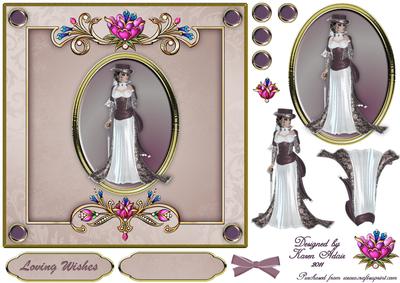 Burgundy Belle Square Card Front with Step by Step