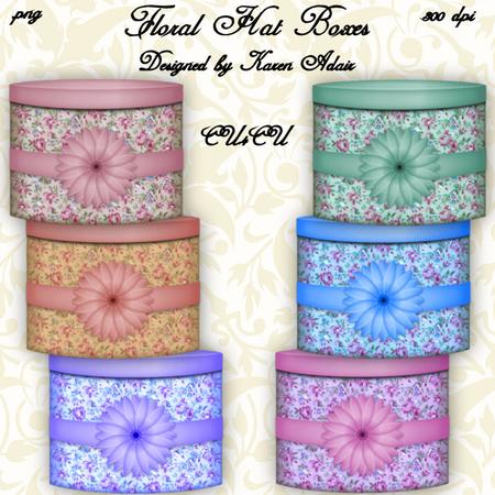Floral Hat Boxes