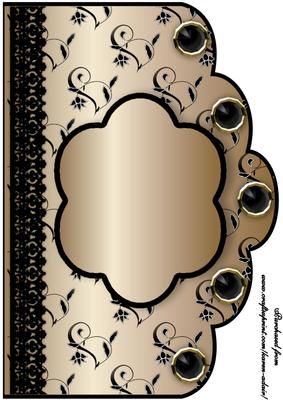 Floral A4 Scallop Edge 'n Lace Card Front - Blond