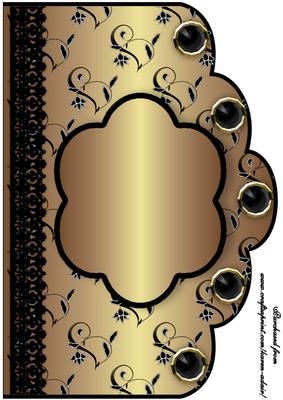 Floral A4 Scallop Edge 'n Lace Card Front - Bronze