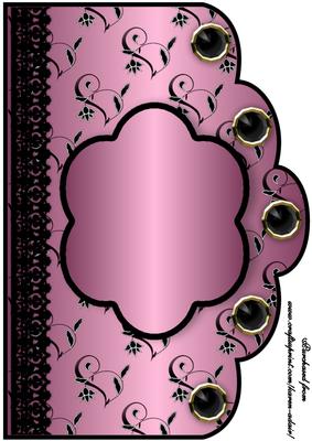 Floral A4 Scallop Edge 'n Lace Card Front - Dusky Pink