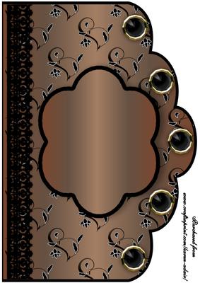 Floral A4 Scallop Edge 'n Lace Card Front - Hot Chocolate