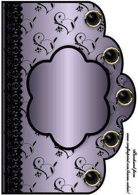 Floral A4 Scallop Edge 'n Lace Card Front - Lavender