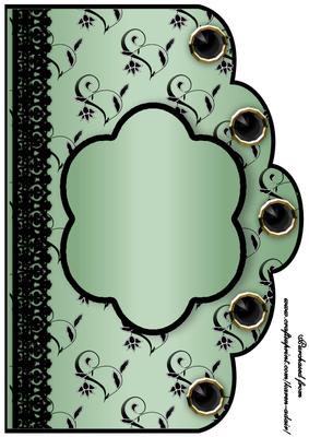 Floral A4 Scallop Edge 'n Lace Card Front - Mint Green