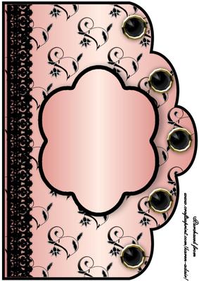 Floral A4 Scallop Edge 'n Lace Card Front - Peach