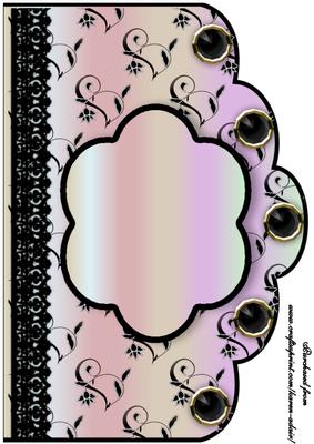 Floral A4 Scallop Edge 'n Lace Card Front - Rainbow