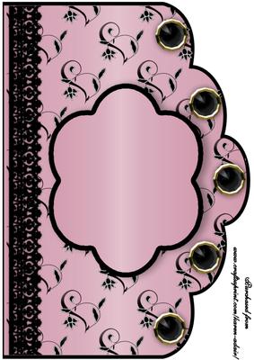 Floral A4 Scallop Edge 'n Lace Card Front - Rose