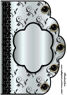 Floral A4 Scallop Edge 'n Lace Card Front - Shimmer Blue