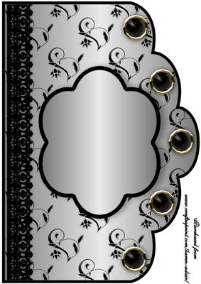 Floral A4 Scallop Edge 'n Lace Card Front - Silver