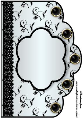 Floral A4 Scallop Edge 'n Lace Card Front - Sky Blue