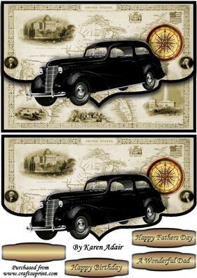 Chevrolet Master Deluxe in Black Envelope Card Front