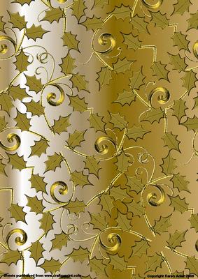 Holly Flourishes on Gold