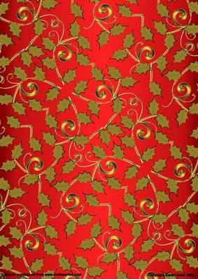 Holly Flourishes on Red