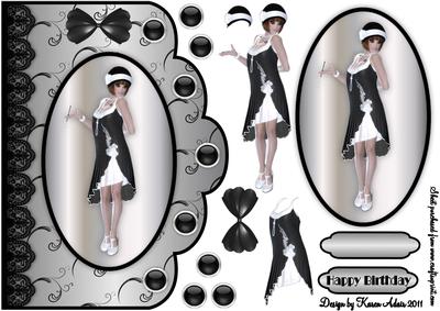 Charleston Chic Scallop Card Front