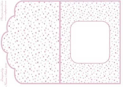 Cute Baby Girl Scallop Edge Card Insert