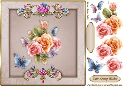 Roses and Butterflies All Aglow with Step by Step