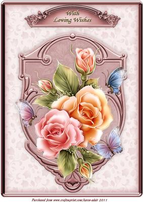 Glowing Roses A4 Card Front