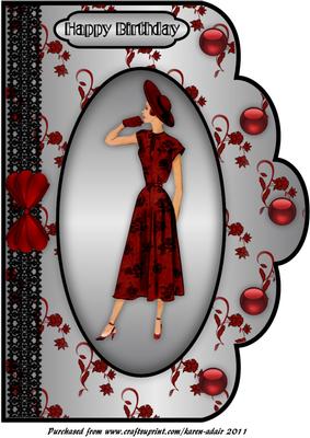 The Height of Fashion Scallop Edge A4 Card Front