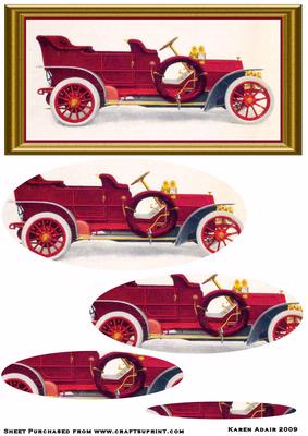 Vintage Car Pyramid Card Front 2