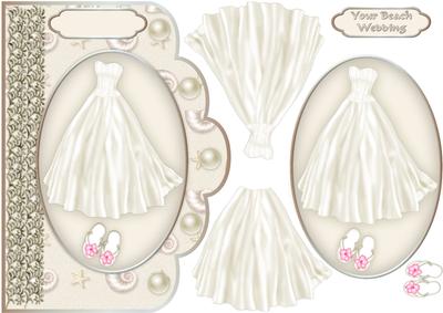 Your Beach Wedding 3 Scallop Edge Card Front