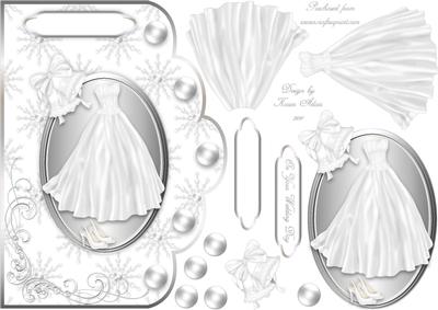 Winter Wedding Scalloped Edge Card Front with Step by Step