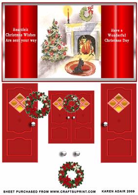 Red Door Gatefold Card