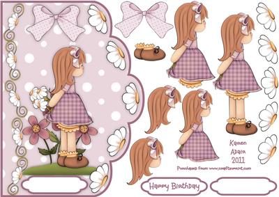 Dreamy Miss Daisy - Scallop Edge Card Front