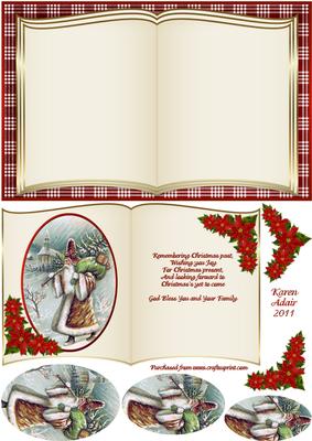 Vintage Santa Book Card Front