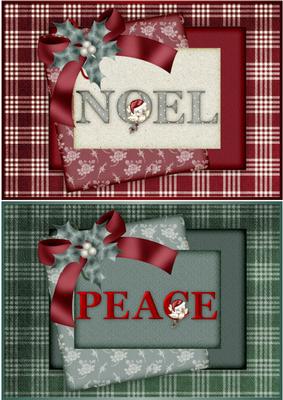 Christmas Holly and Plaids Quick Card Fronts