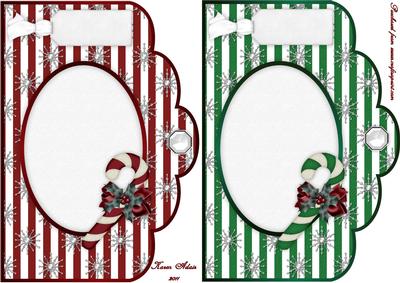 Christmas Stripes 'n Snowflakes Scalloped Card Fronts
