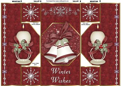 Christmas Candles 'n Bells Octagon Cut and Fold Quick Card