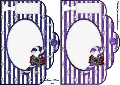 Christmas Stripes 'n Snowflakes in Blue and Purple