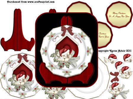 The Christmas Sparrow Plate Card Kit