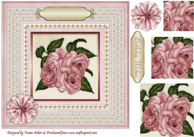 Roses 'n Lace Pyramid Card Front
