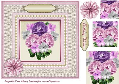 Perfect Posy 'n Lace Pyramid Card Front