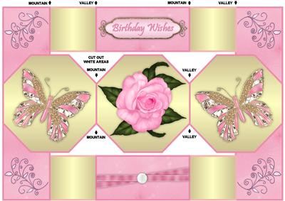 Butterflies and Roses Tri-fold Quick Card