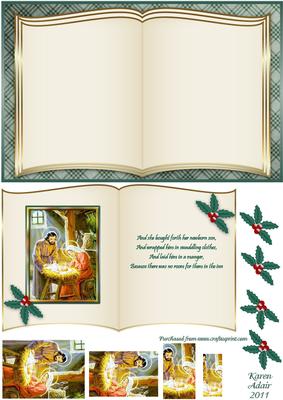The Nativity Book Card Front with Pyramage