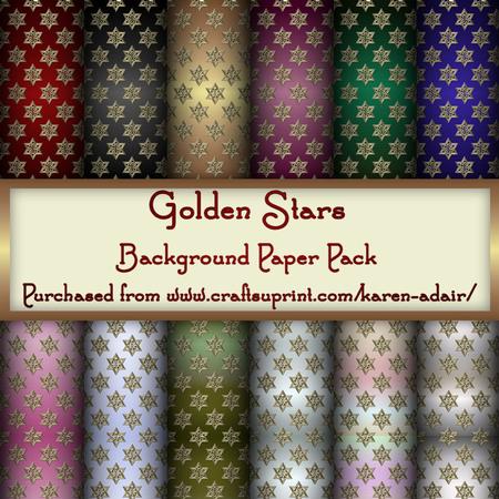 Golden Stars Background Papers Pack