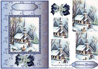 Christmas Mass Card Front with Pyramage