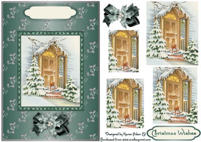 A Christmas Welcome Card Front with Pyramage