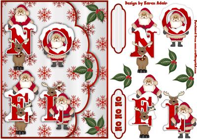 Santa 'n Rudolph's Noel Faux Scallop Envelope Card Front
