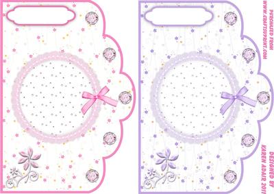 Lacy Scallop Card Fronts in Pink and Lilac