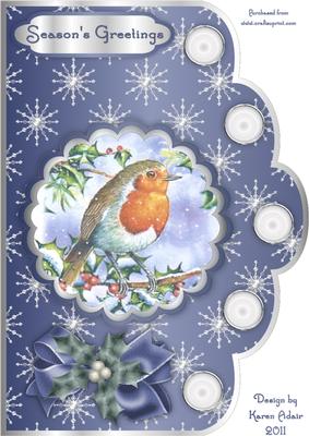 The Christmas Robin A4 Scallop Card Front